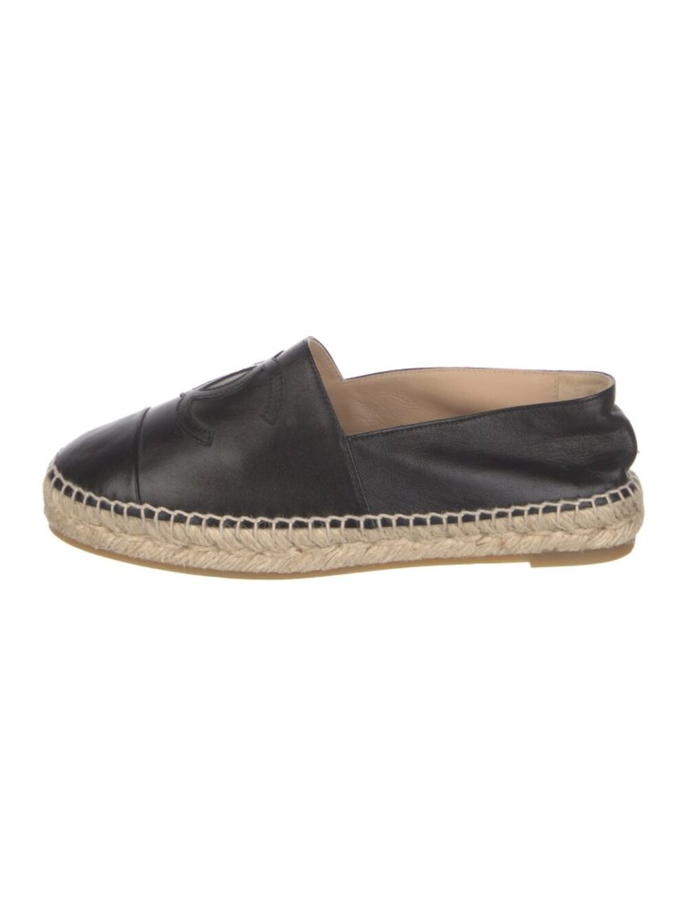 Chanel Black Leather CC Espadrilles EU 39 US 9